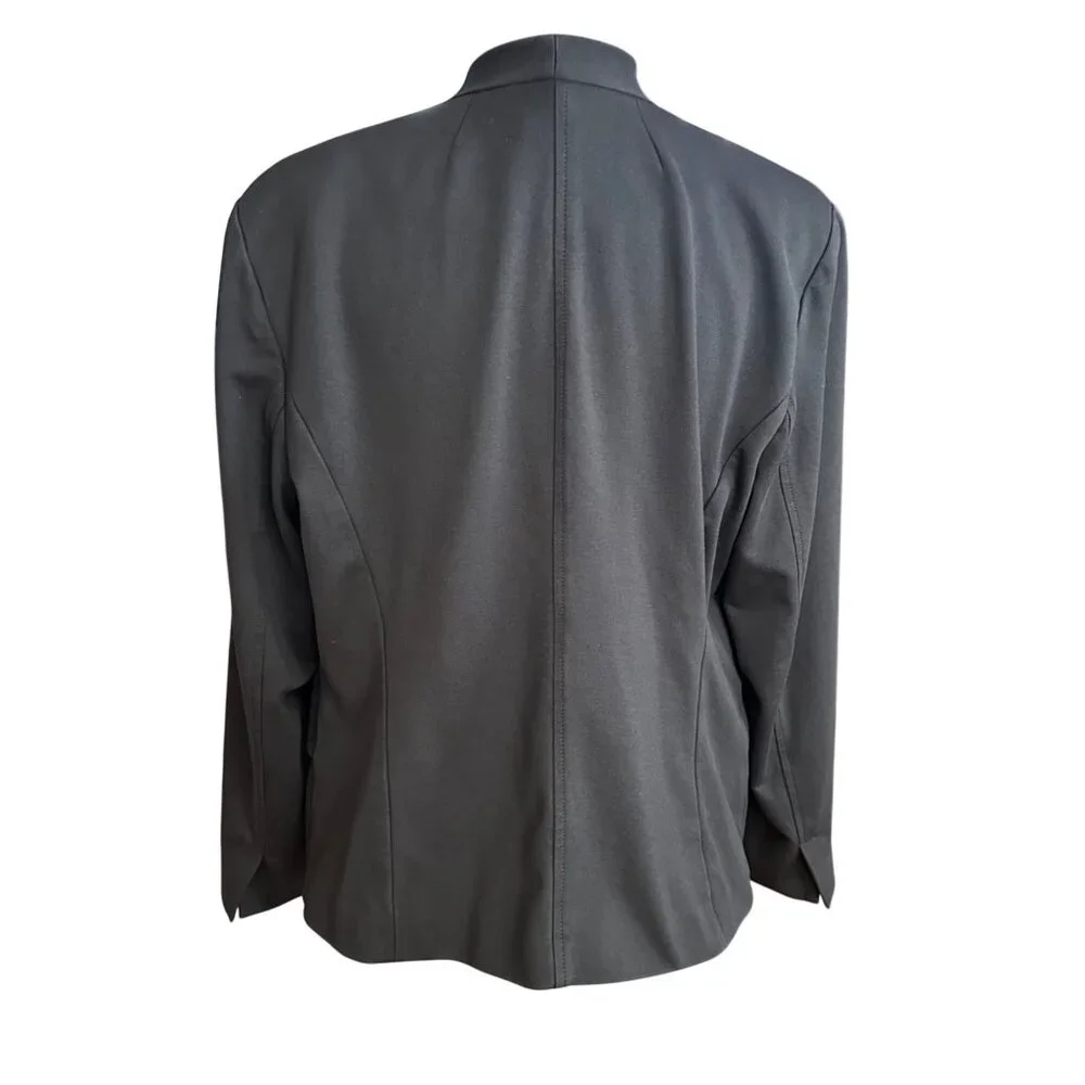 Chico's Blazer Chico's Womens Size XL 3 Black Solid Long Sleeve Jacket